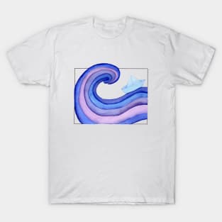 Abstract Wave with Ship T-Shirt